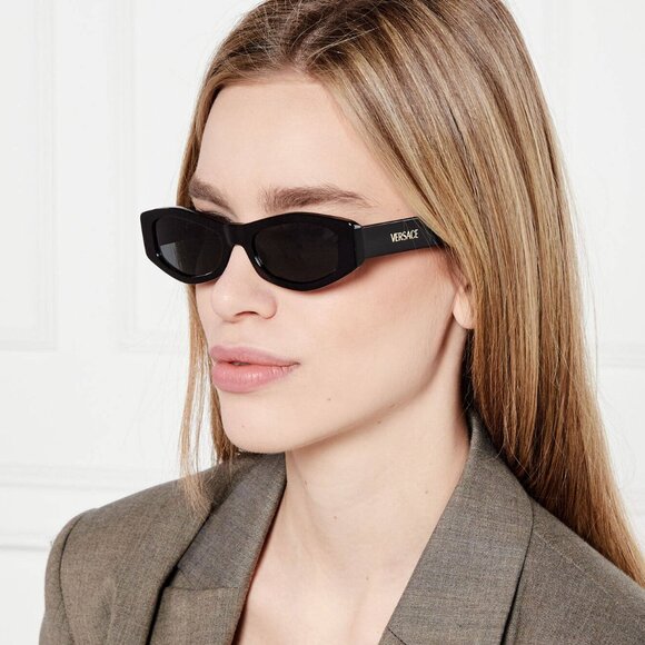 NEW VERSACE VE4487 GB1/87 SUNGLASSES WOMEN BLACK VE4487 GB1/87 EYEWEAR - Picture 1 of 11